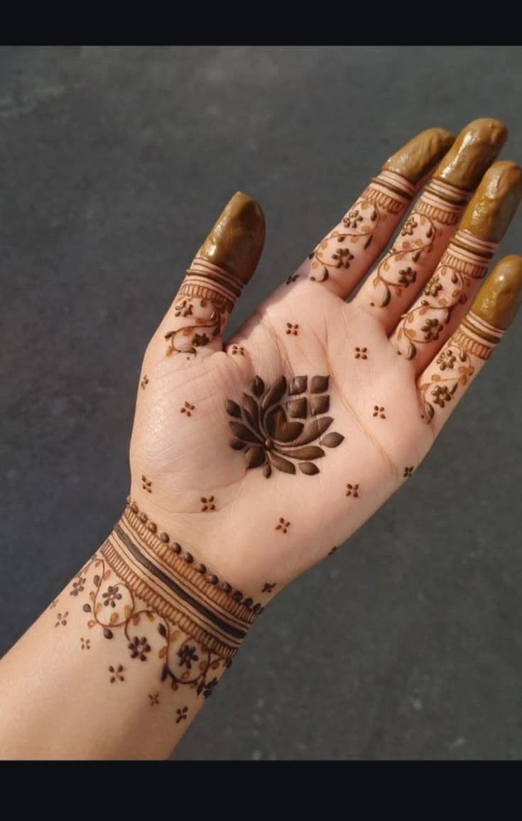 Front Hand Simple Mehndi Design