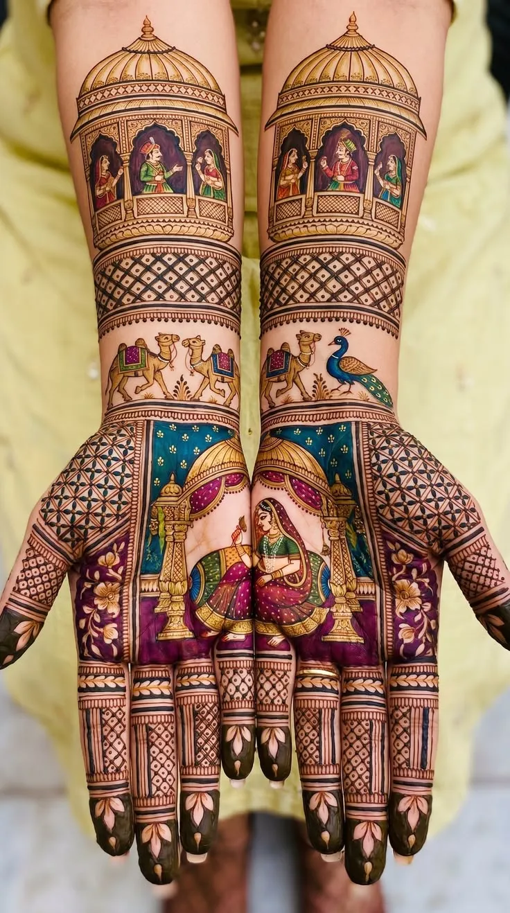 Front Full Hand Mehandi Design