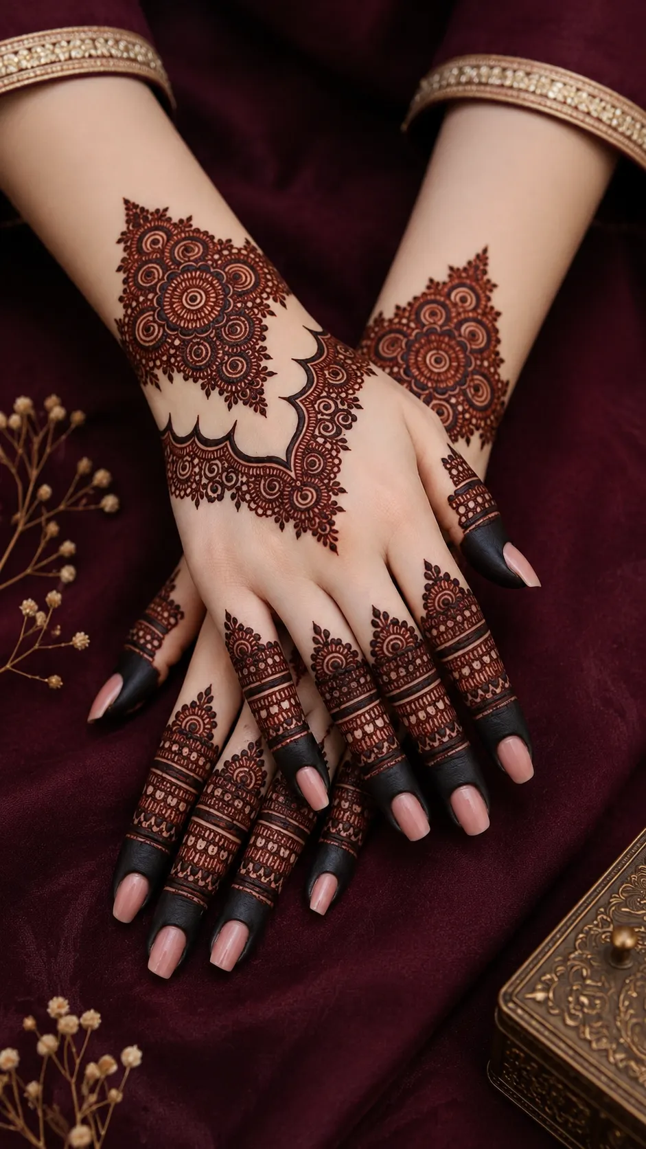 Rabeeca Khan Mehndi Design Front Hand
