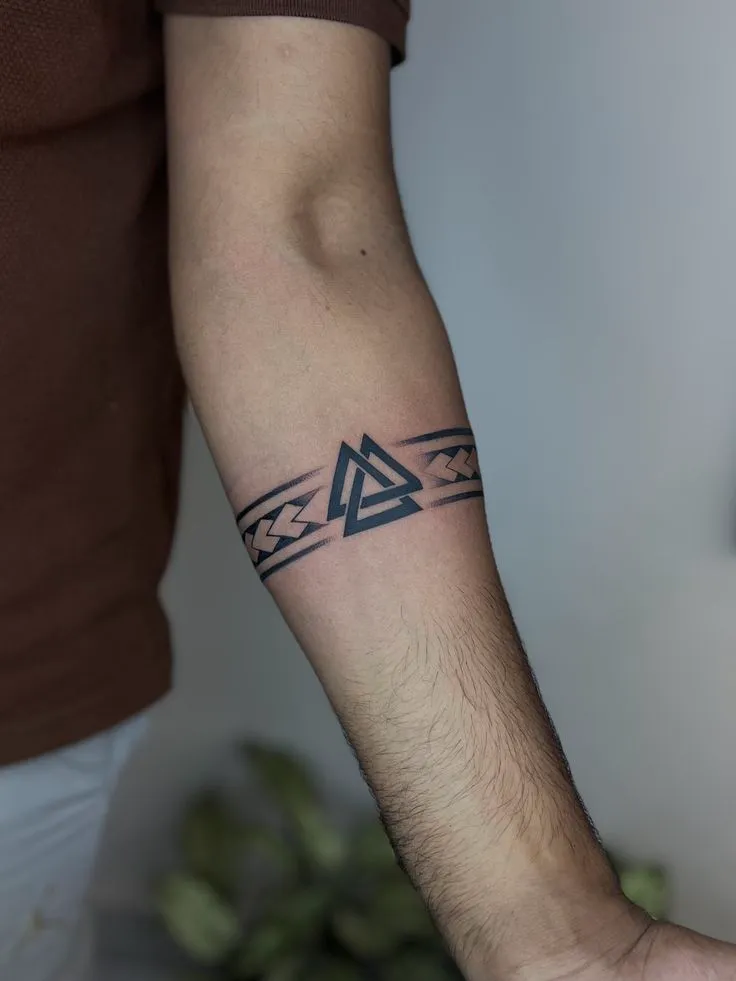Geometric Armband Tattoo Design Stencil,
