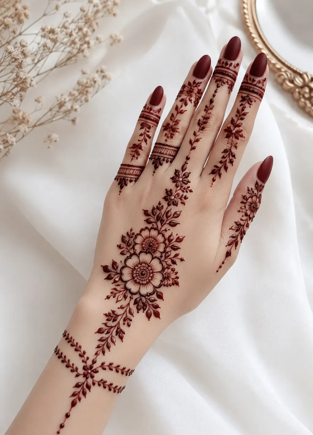 Bail Mehndi Design Back Hand