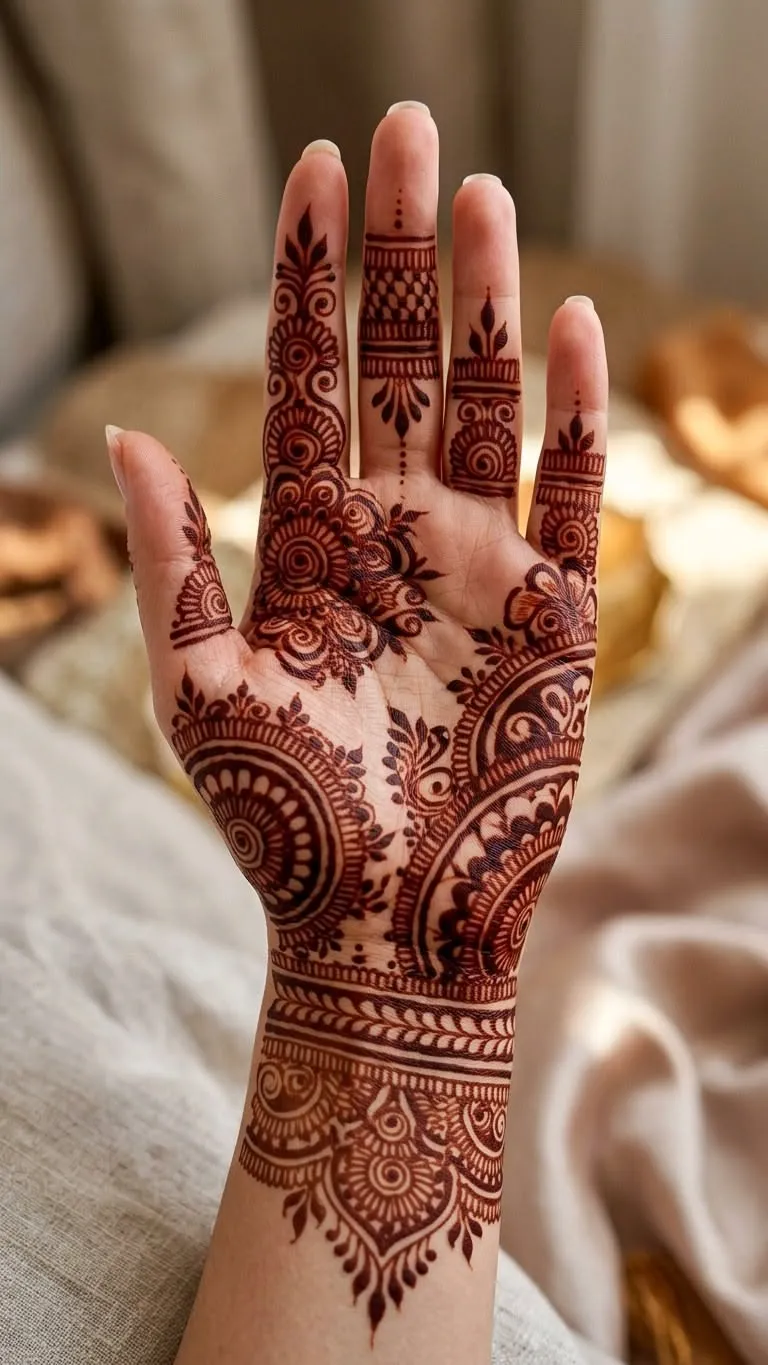 Rabeeca Khan Mehndi Design Front Hand