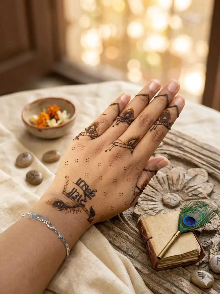 Tattoo Krishna Mehndi Design