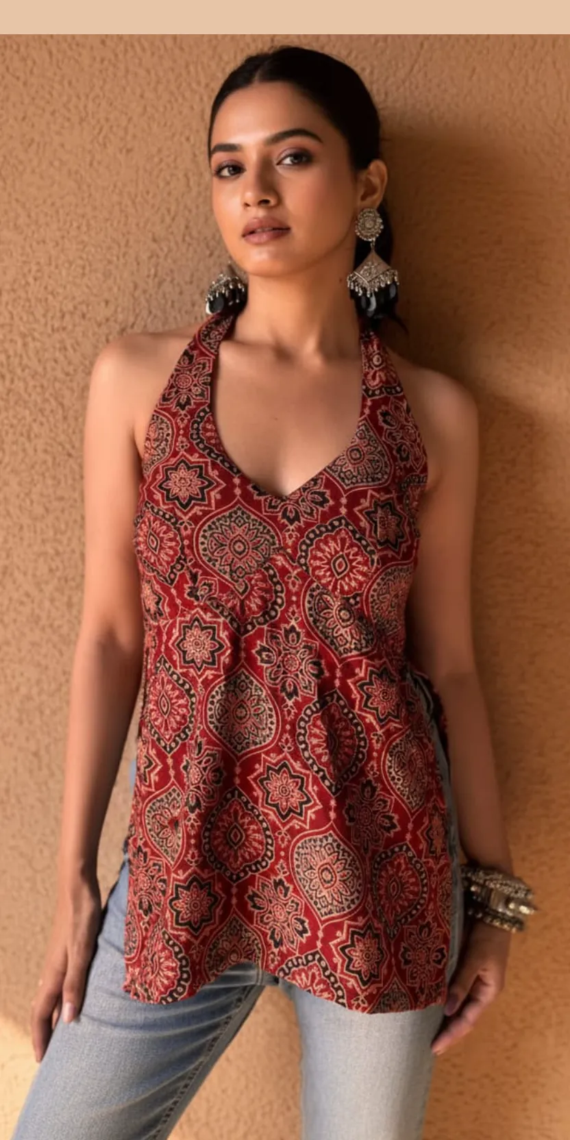 High Neck Sambalpuri Kurti Design