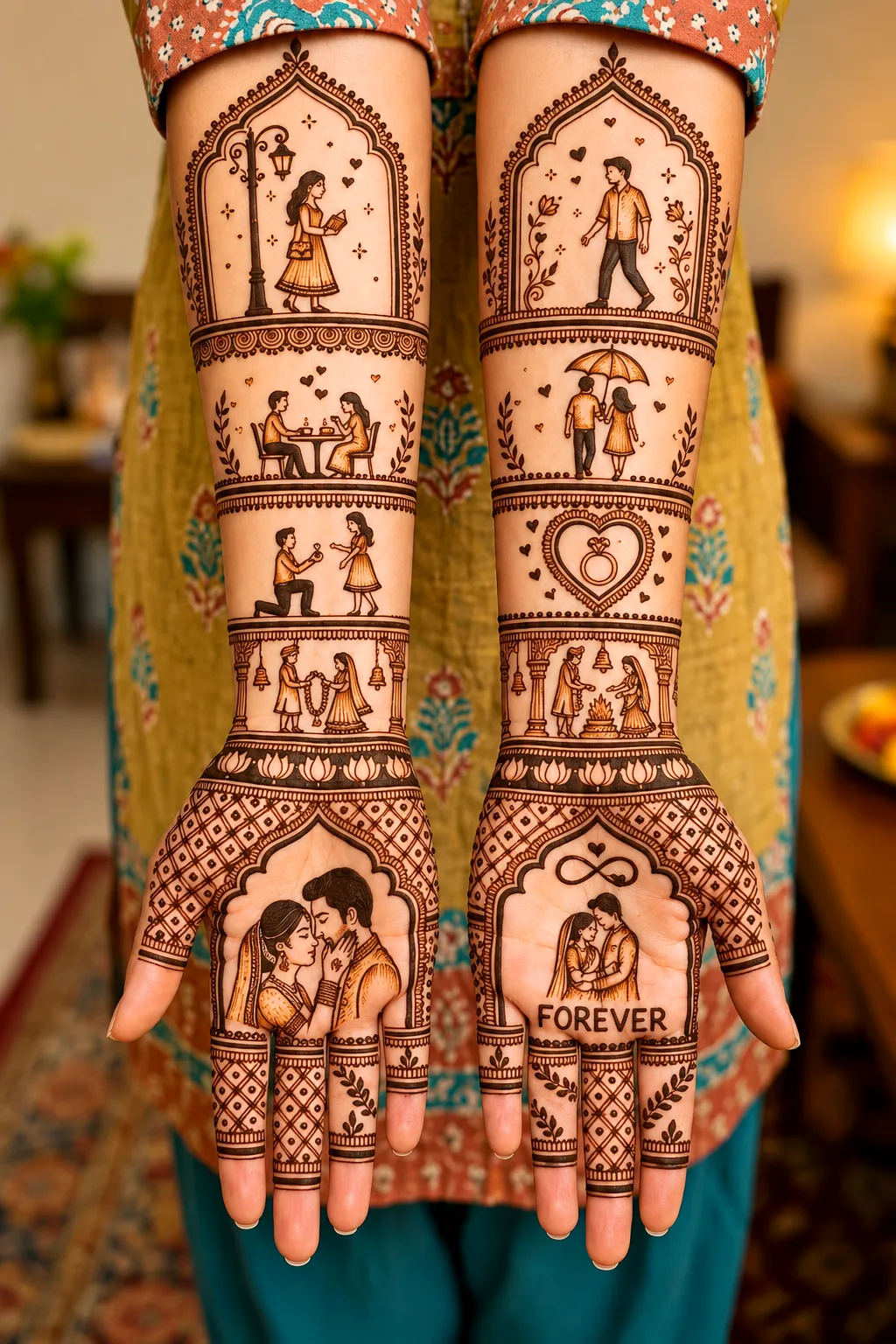 Back Full Hand Bridal Mehndi Design