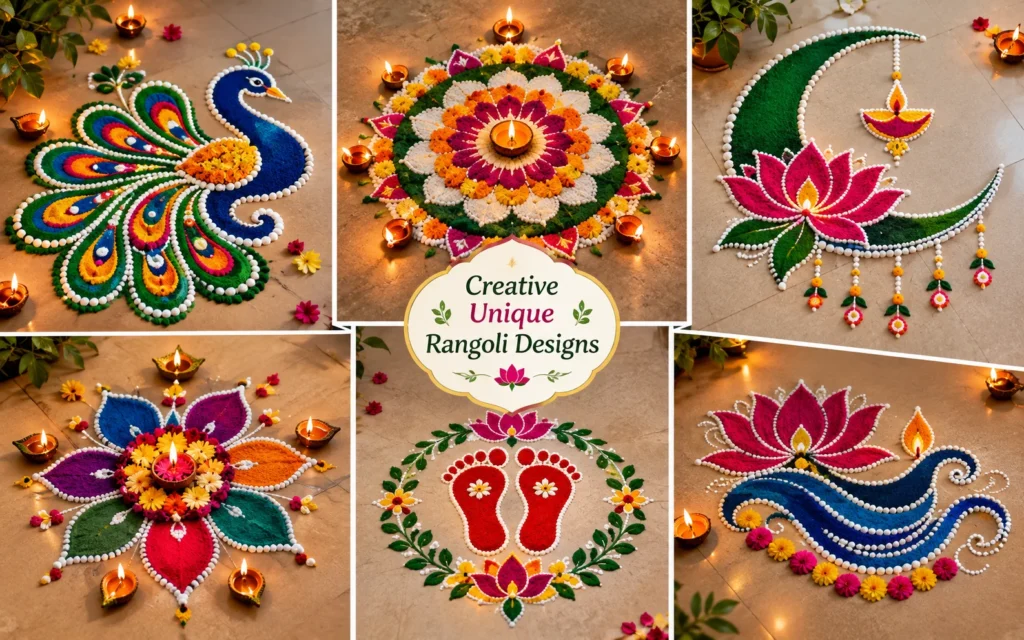 15+ Creative Unique Rangoli Designs : Amazing Patterns Creative Unique Rangoli Designs