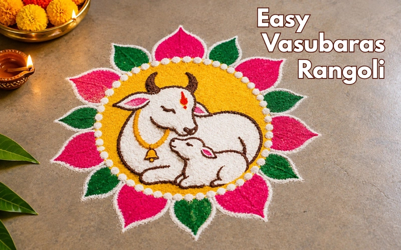 Easy Vasubaras Rangoli: 15+ Stunning Designs Easy Vasubaras Rangoli
