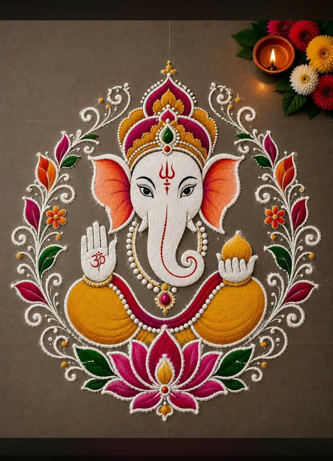 Flower Creative Unique Rangoli Designs (3)