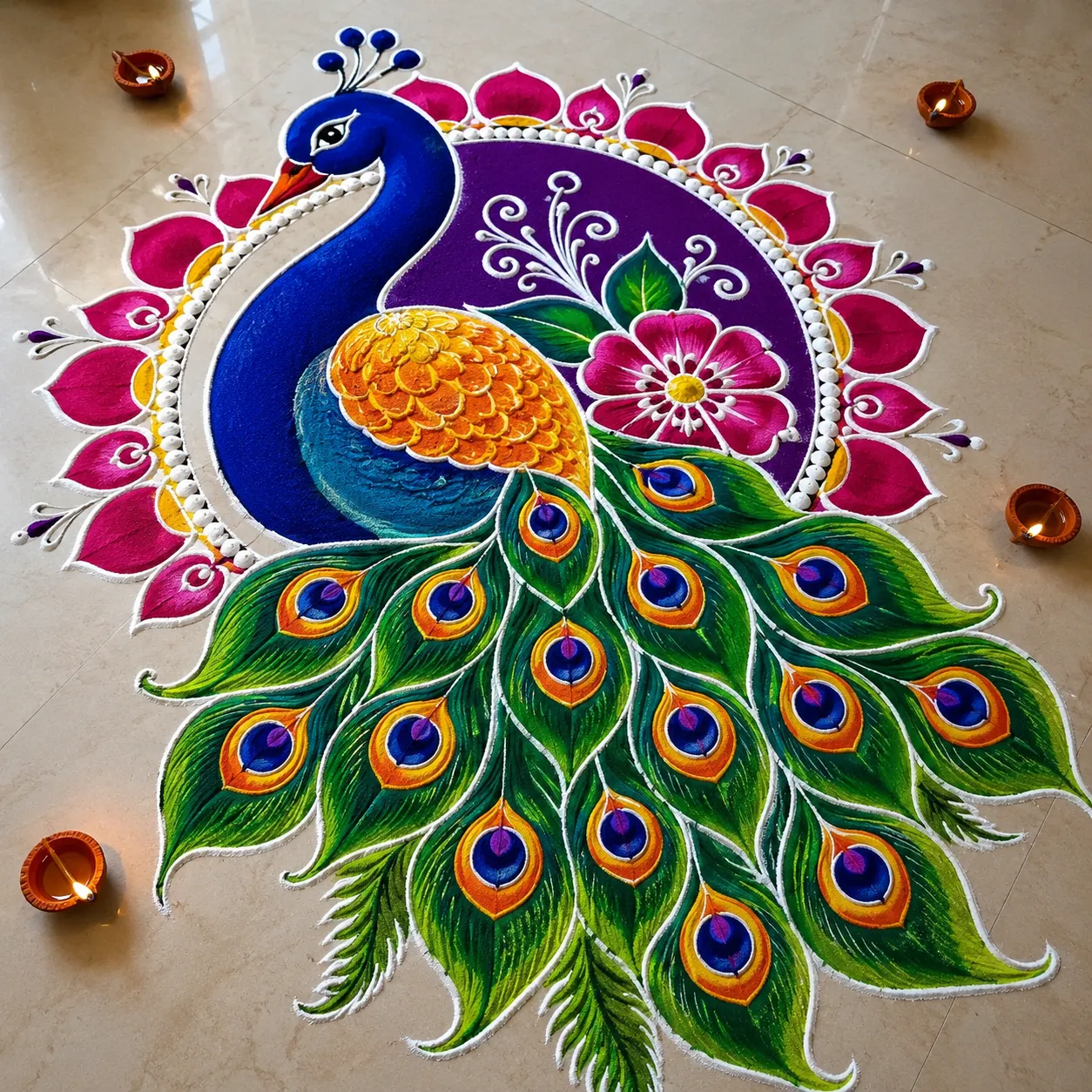 Flower Creative Unique Rangoli Designs
