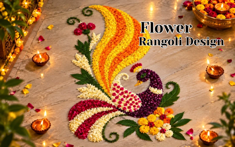 Flower Rangoli Design: 15+ Amazing Ideas for Your Home Flower Rangoli Design
