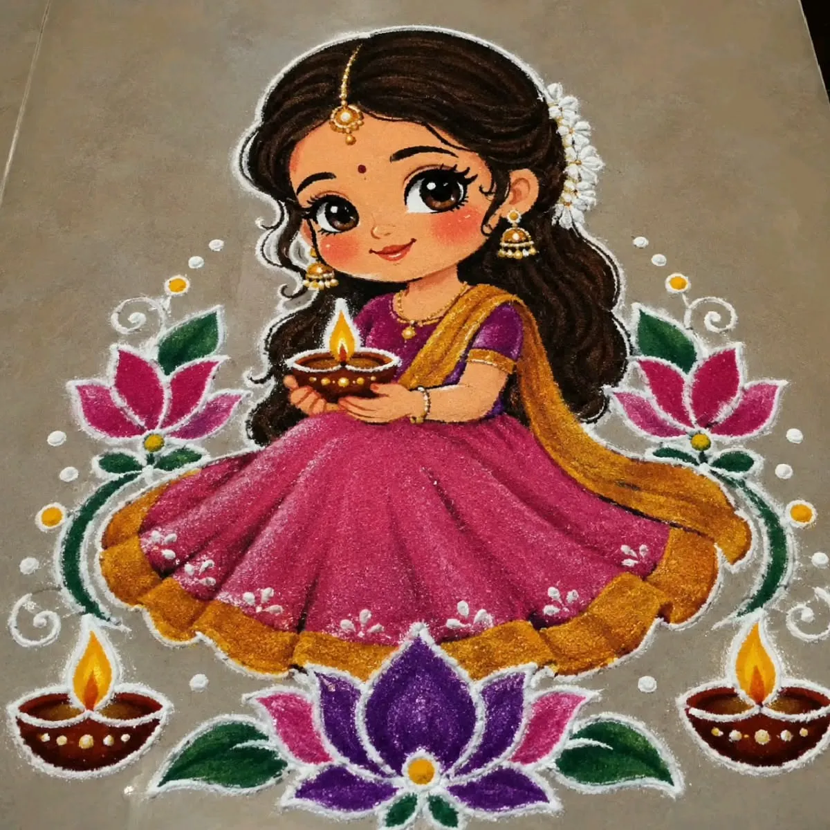 Radha Krishna Creative Unique Rangoli Designs (2)