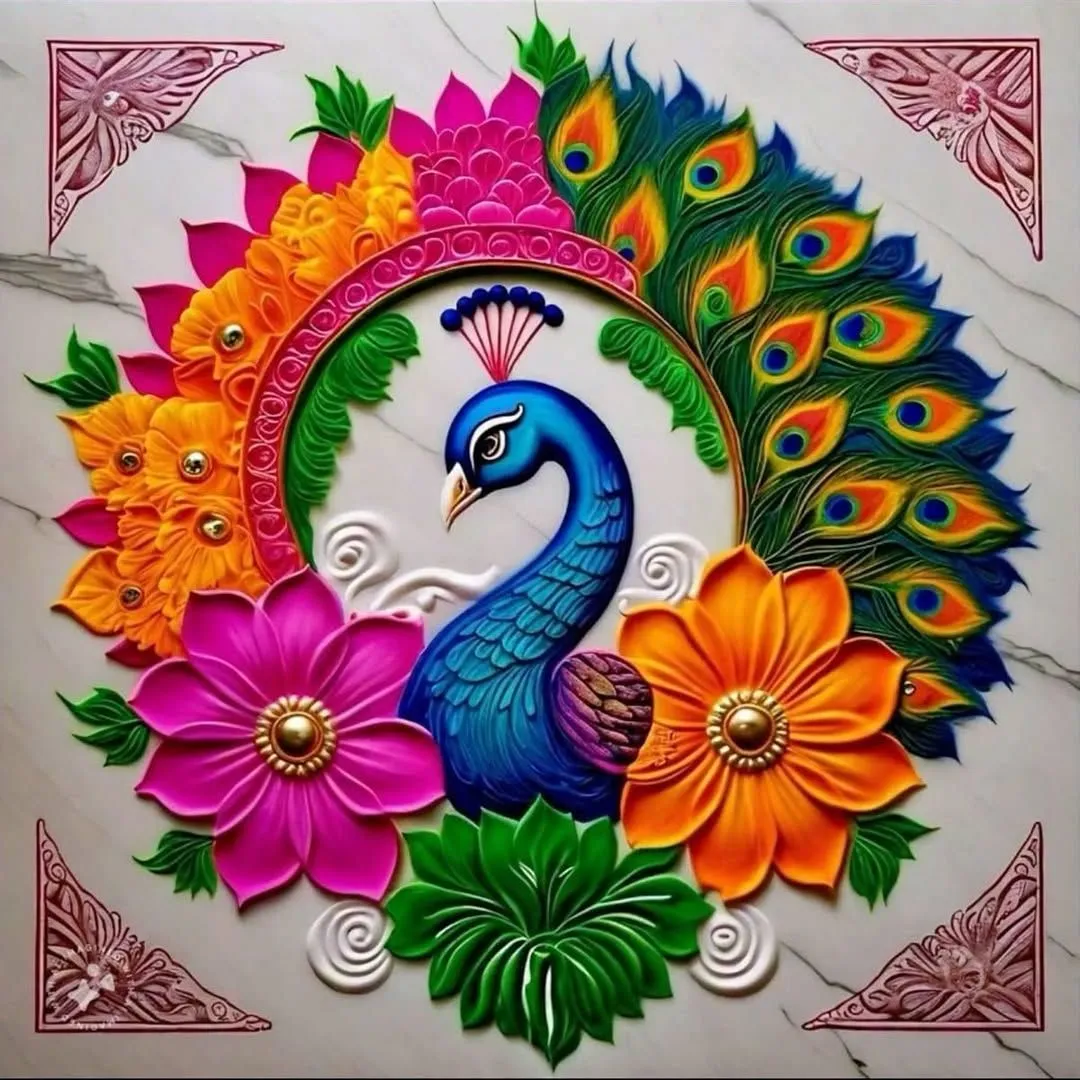 Radha Krishna Creative Unique Rangoli Designs