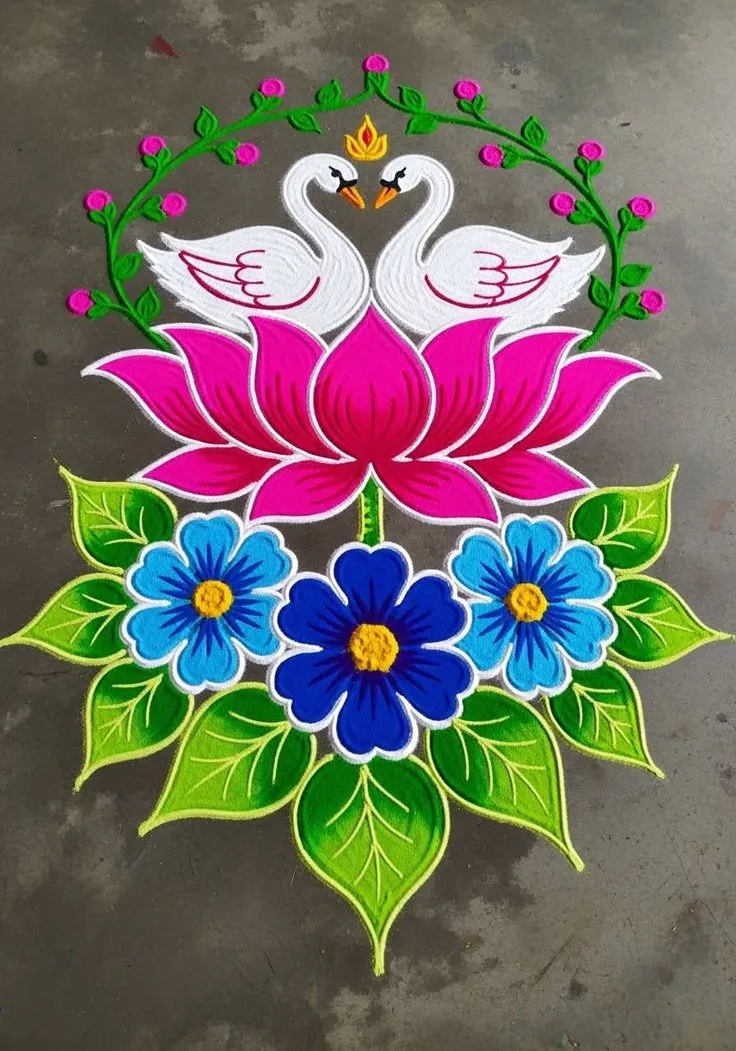 Simple Attractive Big Rangoli Designs