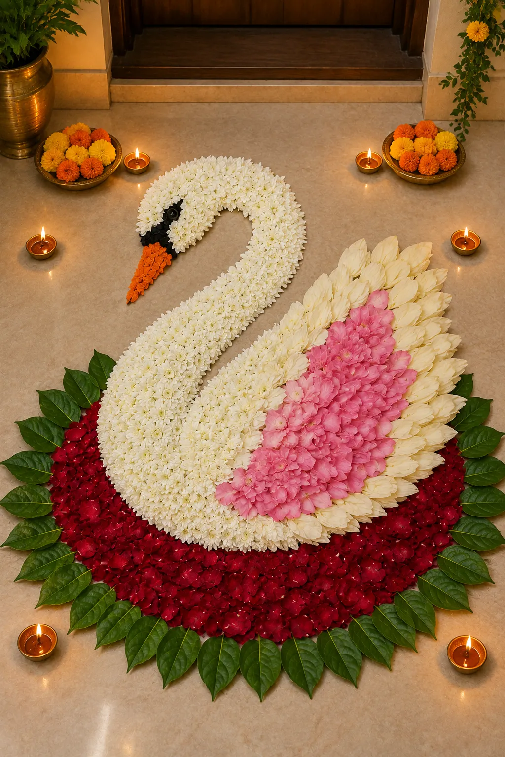 Unique Flower Rangoli Designs (2)