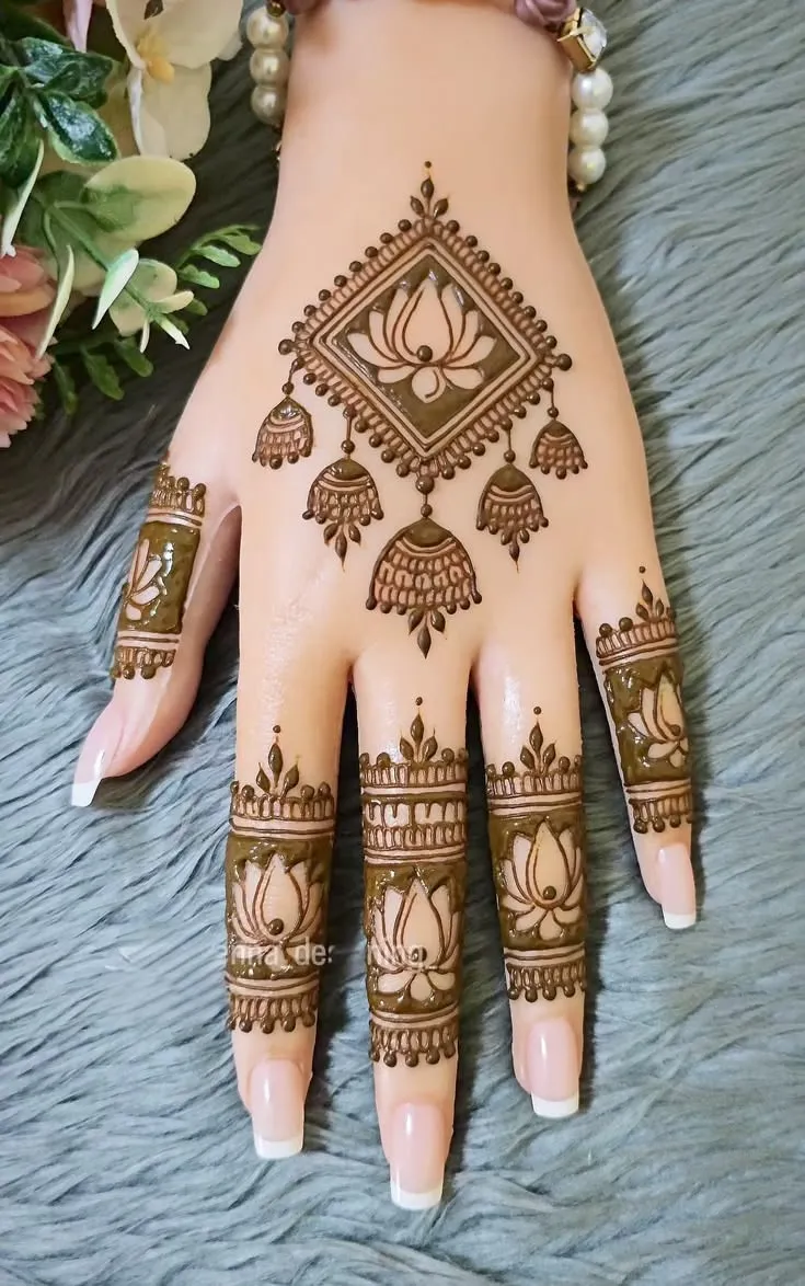 Cute Aesthetic Henna Designs Front Hand (4)