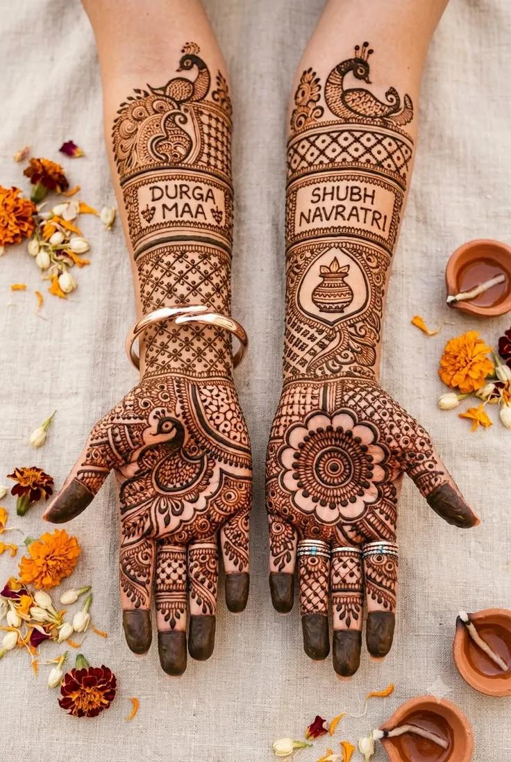Durga Puja Navratri Mehndi Design