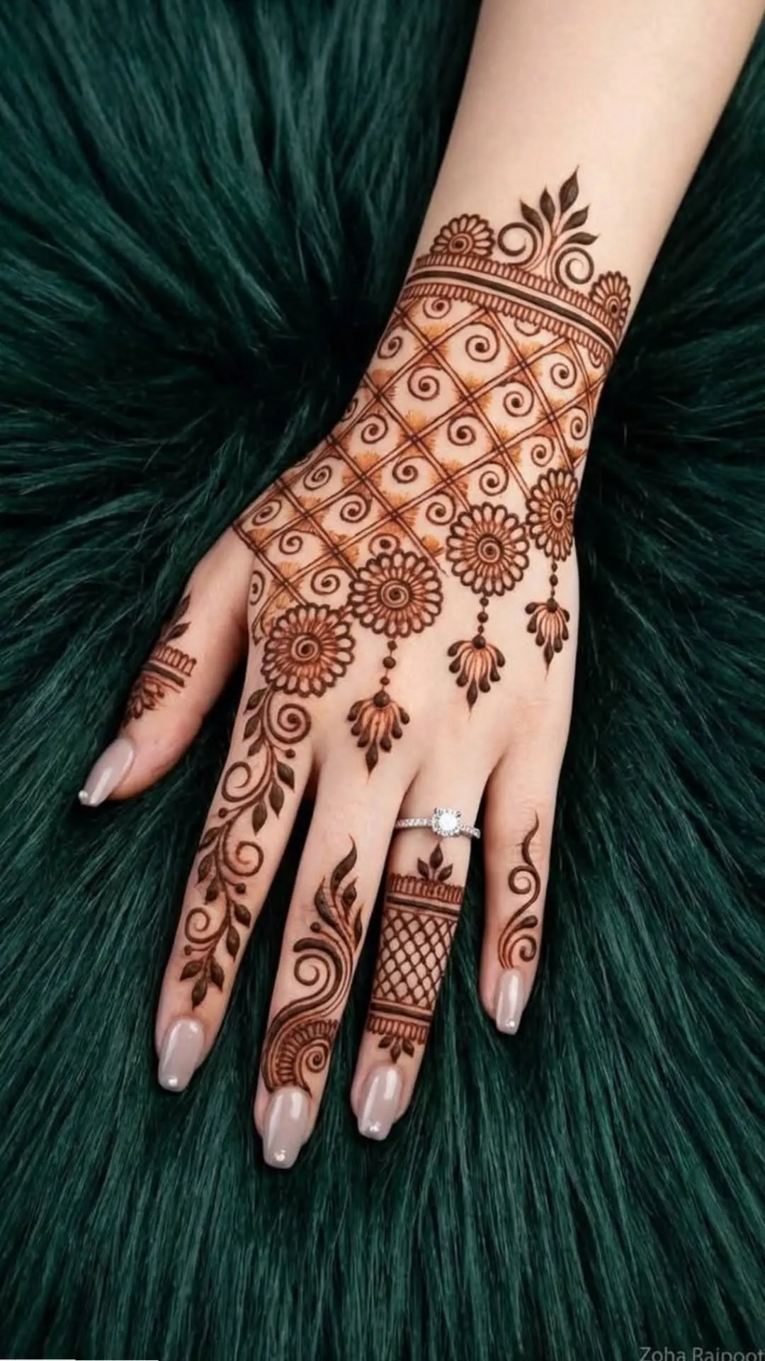 Engagement Mehendi Designs Back.