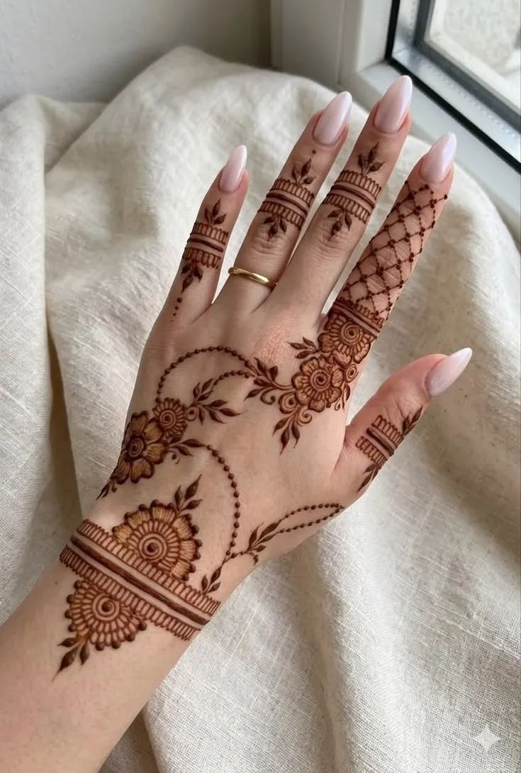 Finger Cute Aesthetic Henna Designs (5)