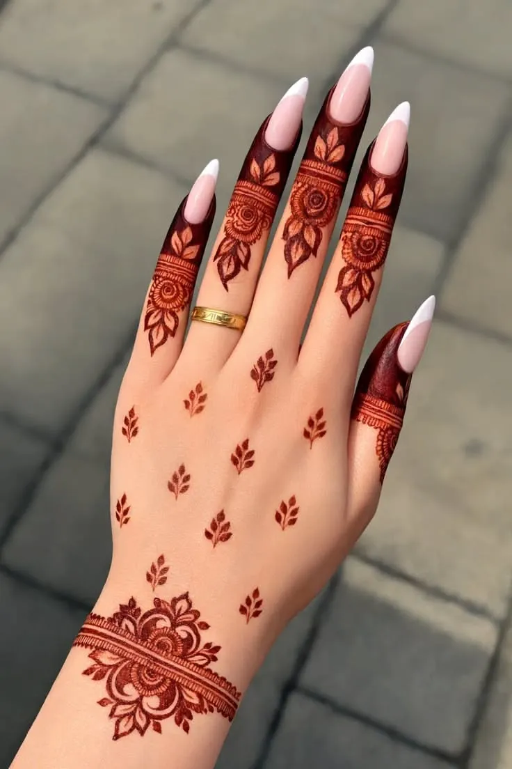 Finger Cute Aesthetic Henna Designs (6)
