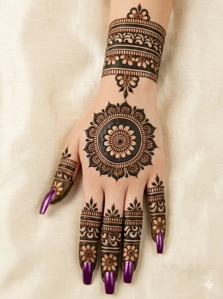 Simple Flower Mehndi Designs (6)