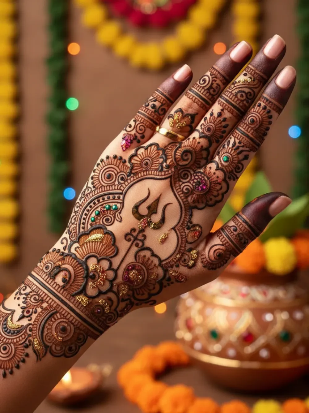Navratri Mehndi Design Arabic (2)