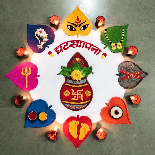 Navratri Rangoli Easy (3)