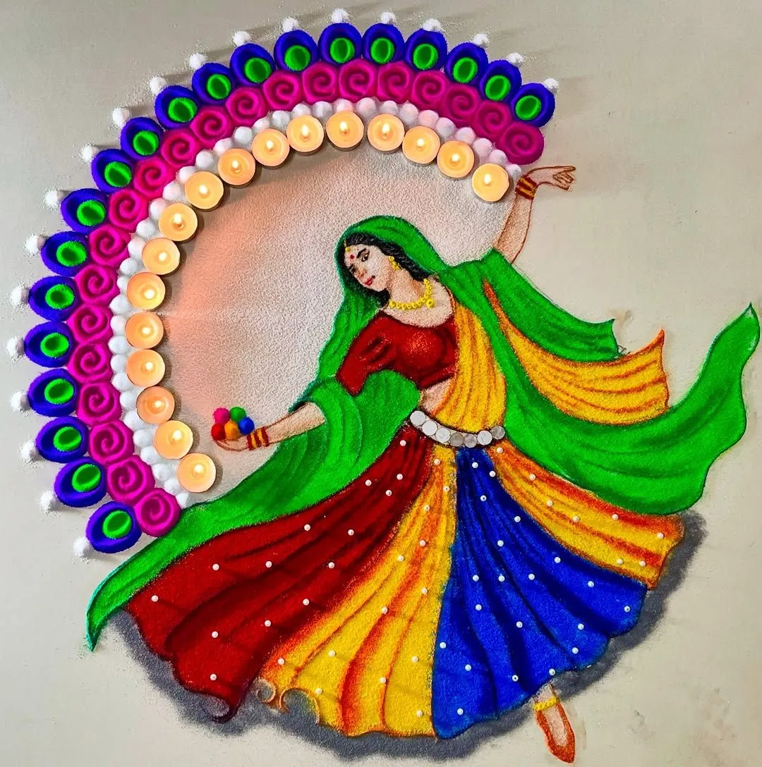 Shubh Navratri Rangoli Design (3)