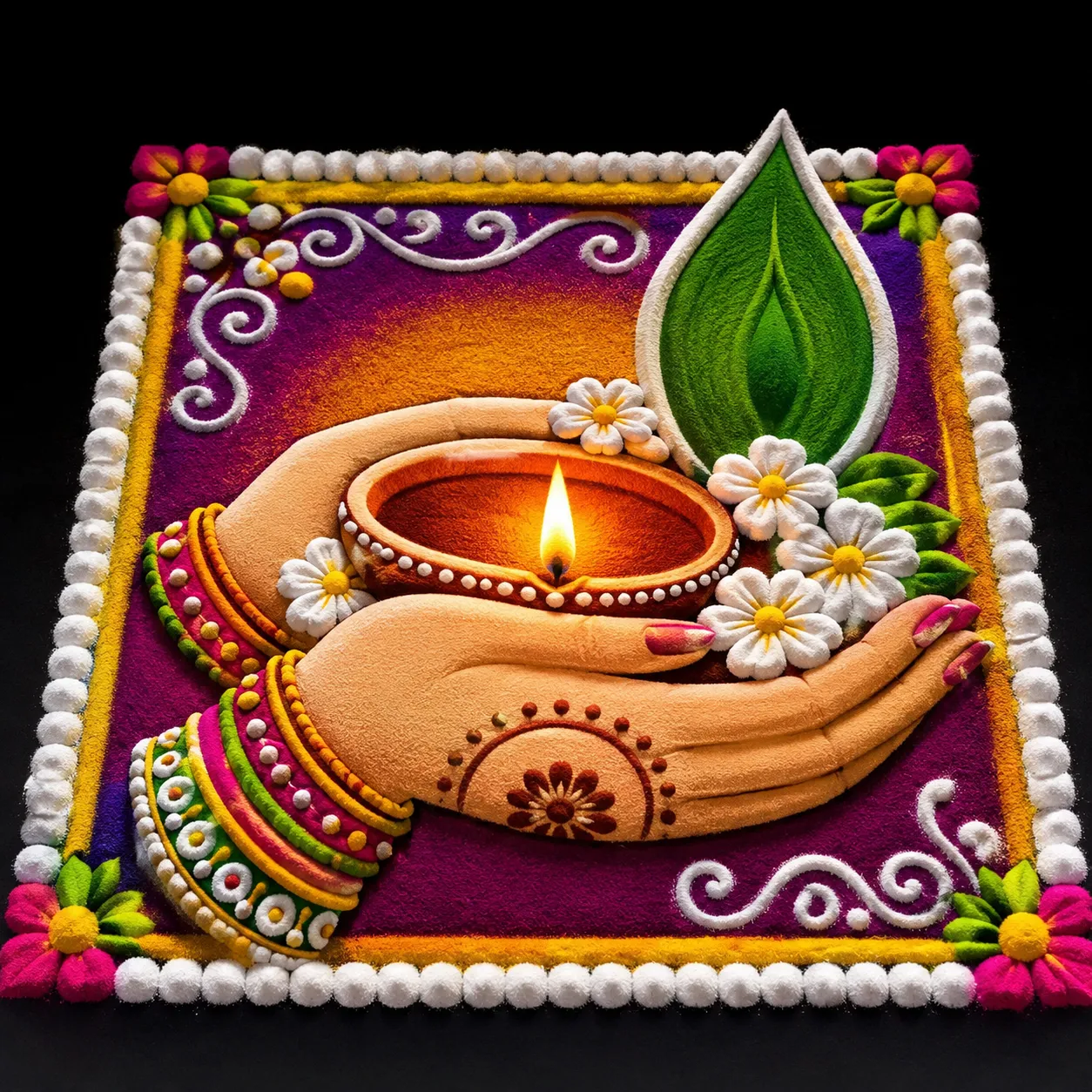Shubh Navratri Rangoli Design (6)