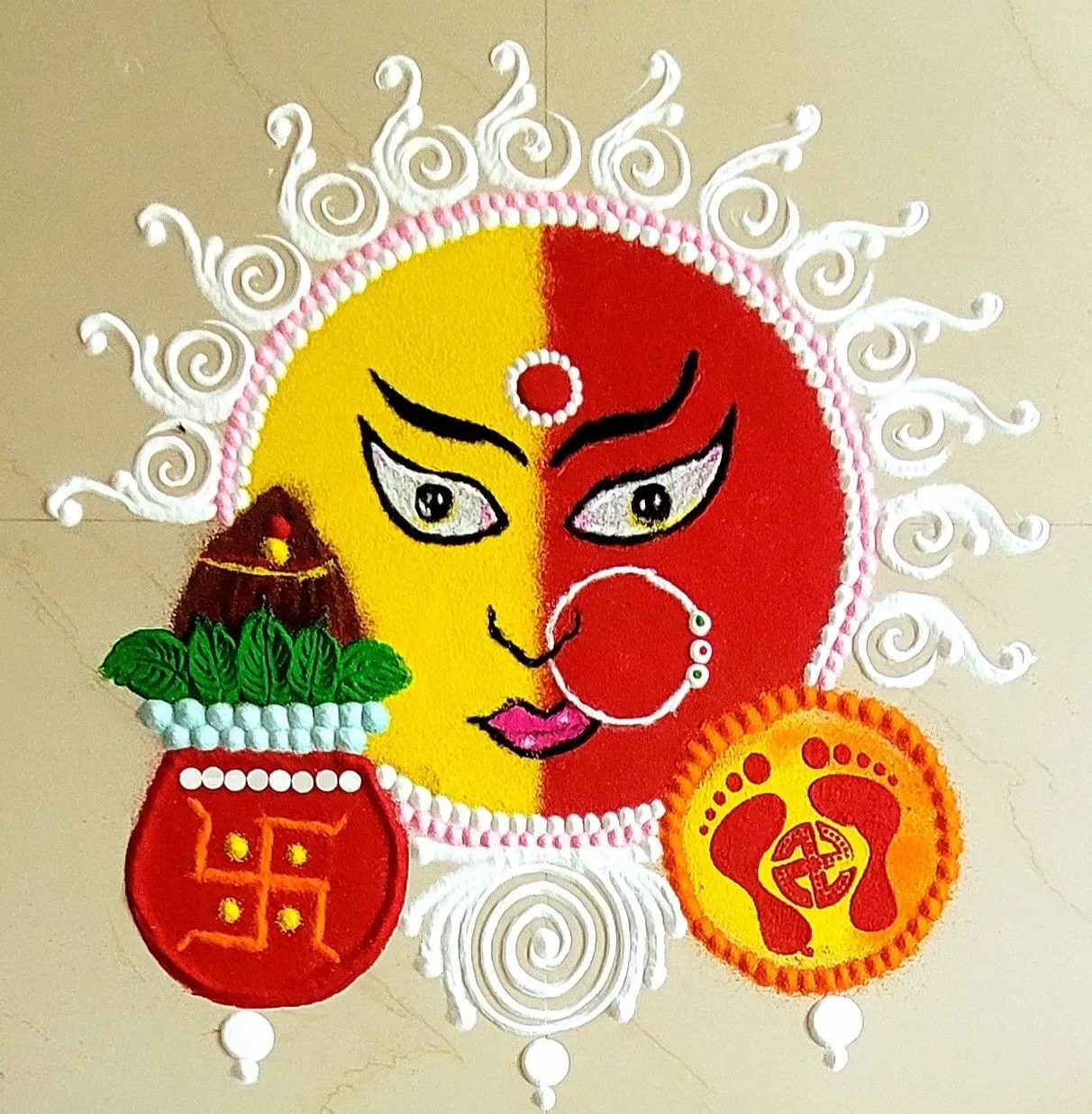 Simple Navratri Rangoli (3)