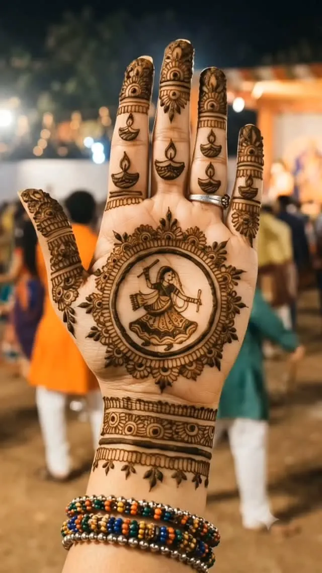 Stylish Navratri Mehndi Design (2)